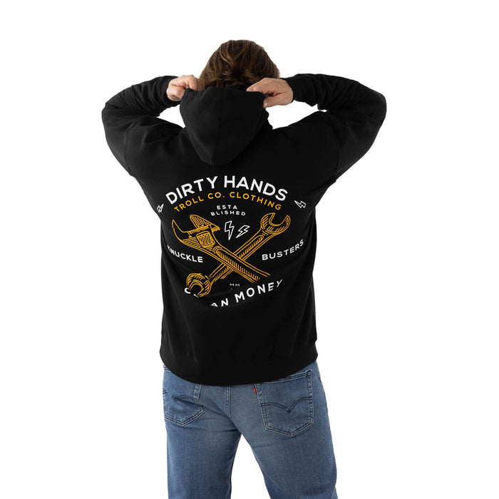 Troll Co. Men's Twisting Wrenches "Dirty Hands Clean Money" Graphic Hoodie Sweatshirts & Hoodies Troll Co.