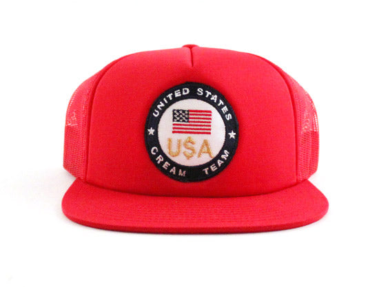United State CREAM TEAM Trucker Cap (Red)