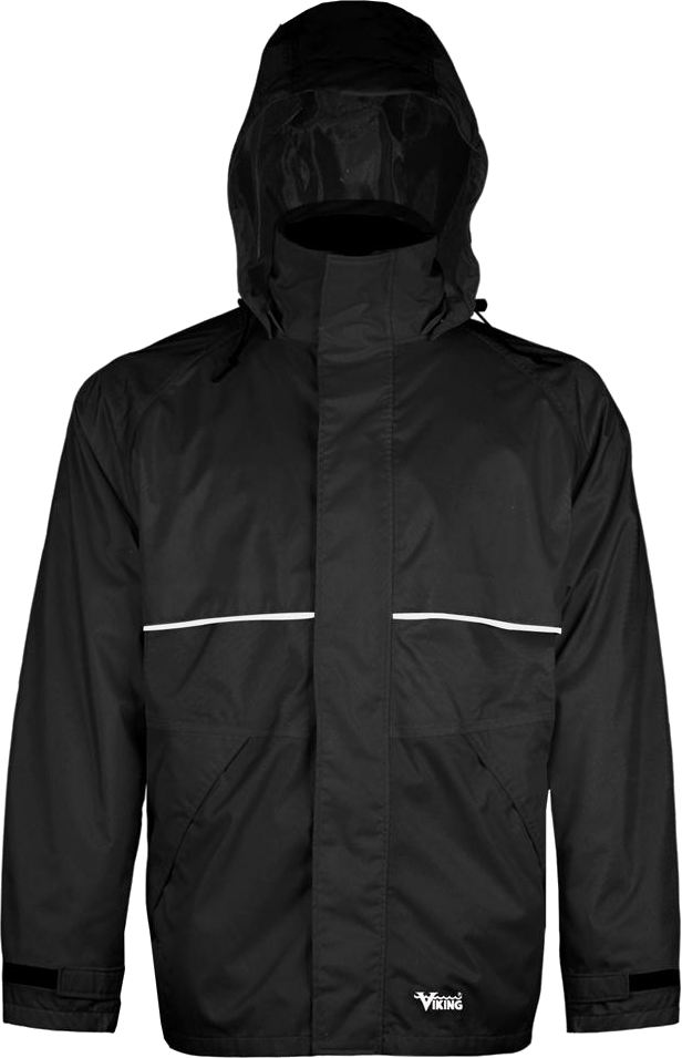 Viking® Men's Journeyman Waterproof Hooded Jacket Rainwear Viking Black 2XL Reg
