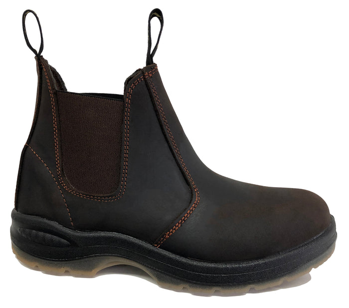 Work Zone Unisex Elastic Pull-on 6" Soft Toe Work Boot Slip-On Shoes & Clogs Work Zone Black 12 M