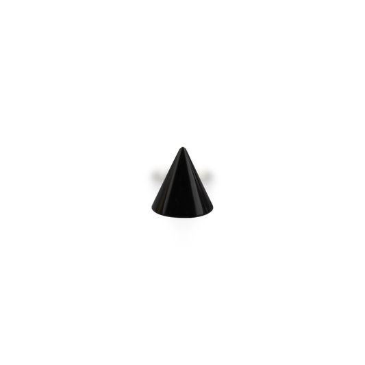 14g Externally Threaded Spike black 4mm / Surgical Steel / Black Externally Threaded