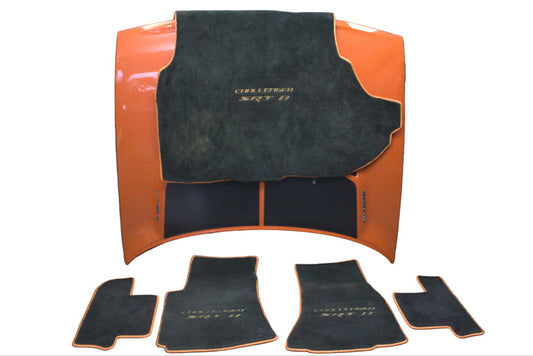 2008-2010 Dodge Challenger SRT8 Manual Orange Carpet Floor Mat Front Rear Set