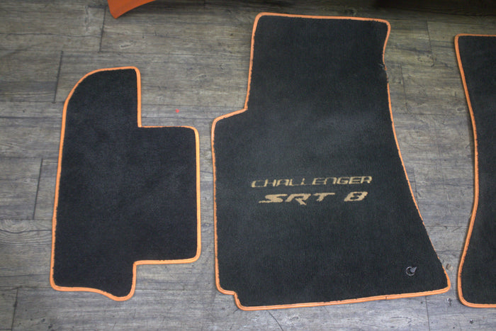 2008-2010 Dodge Challenger SRT8 Manual Orange Carpet Floor Mat Front Rear Set