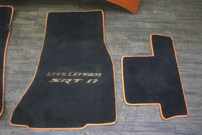 2008-2010 Dodge Challenger SRT8 Manual Orange Carpet Floor Mat Front Rear Set