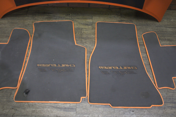 2008-2010 Dodge Challenger SRT8 Manual Orange Carpet Floor Mat Front Rear Set