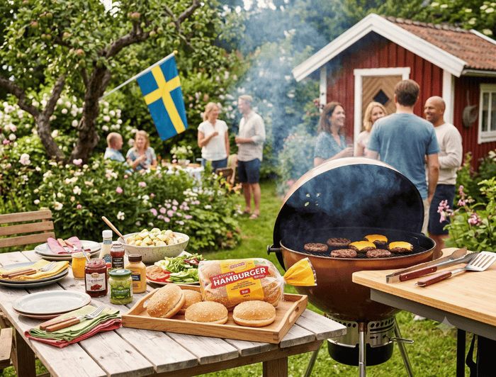 3 x Korvbröds Bagarn Hamburgerbröd 8 Hamburger Buns 448g (15.80 oz) – Authentic Swedish Sesame Hamburger Buns