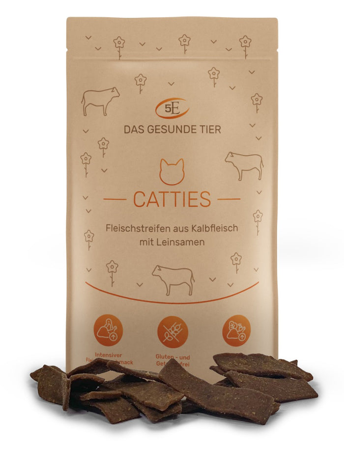 Das Gesunde Tier Snacks Catties - Kalbfleischstreifen mit Leinsamen