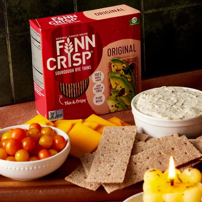 5 Packs of FINN CRISP Original Sourdough Rye Thins 200g (7.05 oz) – Authentic Finnish Wholegrain Rye Crispbread
