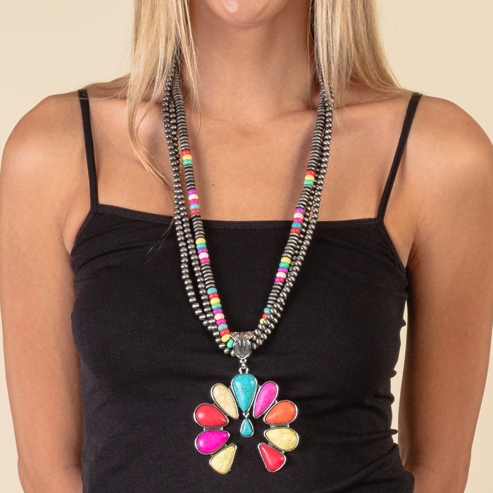 72844 - Squash Blossom Necklace - Multi