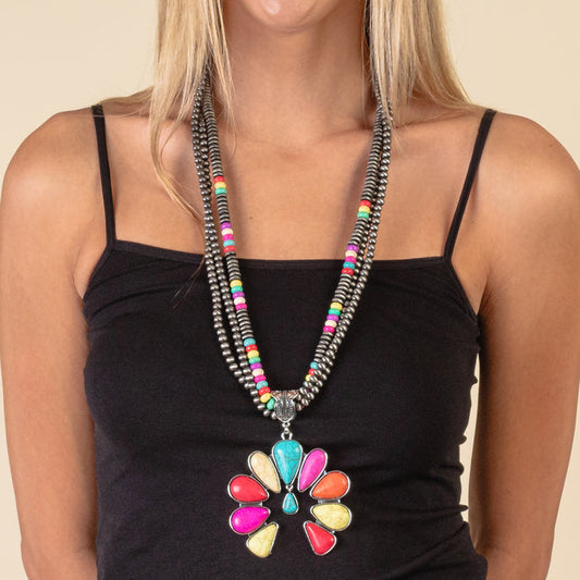 72844 - Squash Blossom Necklace - Multi
