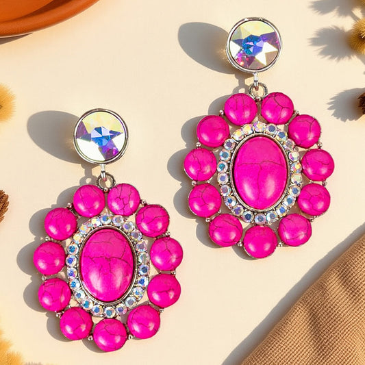 93540 - Squash Blossom Earrings - Fuchsia