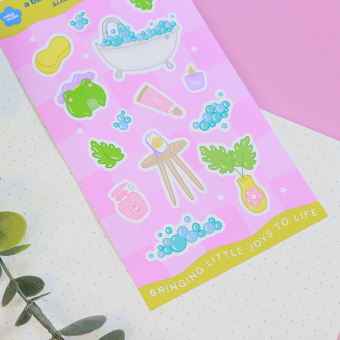 A Bubble Bath & a Podcast Sticker Sheet