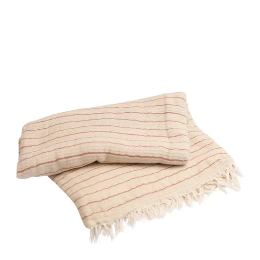HAWA Alice Cotton Striped Throw/Blanket - Waha Lifestyle - Kuwait