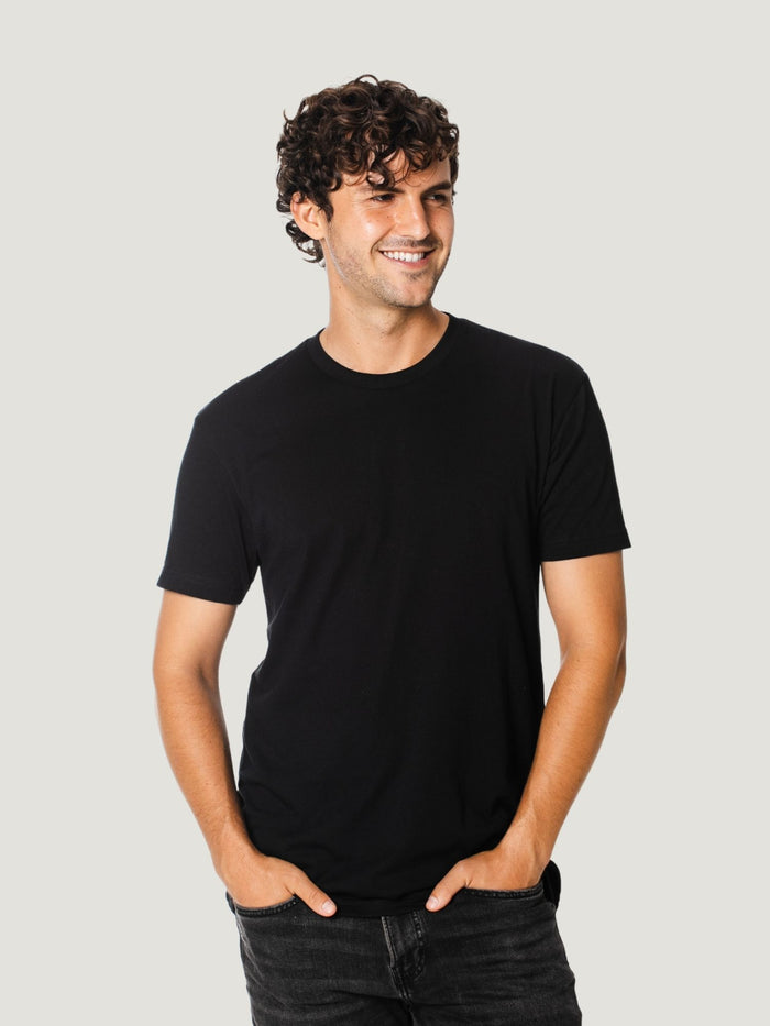 navid is 6'1, 165lbs and wears size m # Black Friday All Black 10-Pack | Black Crew Neck T-Shirt Basics | Fresh Clean Threads