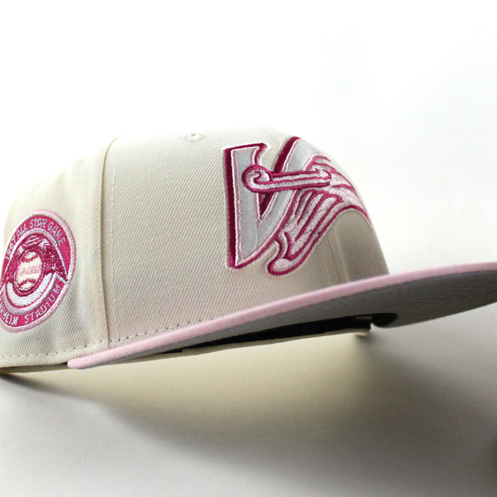 Anaheim Angels 1967 All Star Game New Era 59Fifty Fitted Hat (Chrome White Pink Gray Under Brim)