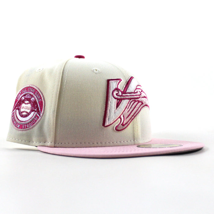 Anaheim Angels 1967 All Star Game New Era 59Fifty Fitted Hat (Chrome White Pink Gray Under Brim)