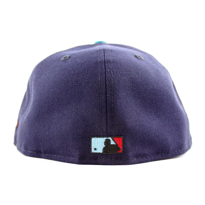 Anaheim Angels 40th New Era 59Fifty Fitted Hat (Navy Aqua Blush Sky Under Brim)