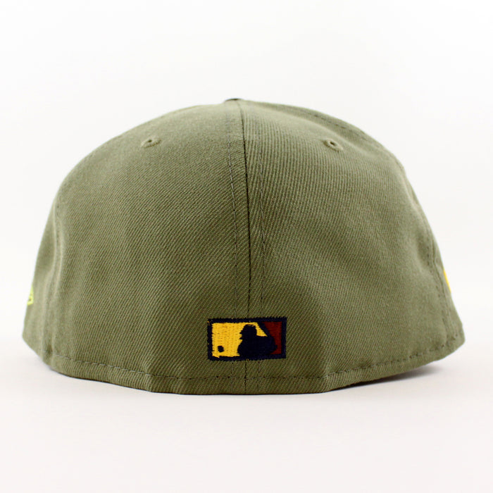 Anaheim Angels 40TH SEASON New Era 59Fifty Fitted Hat (GITD GREEN BARK NAVY GRILLED YELLOW Under Brim)