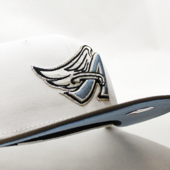 Anaheim Angels 50 Year Anniversary New Era 59Fifty Fitted Hat (GITD White Brown Sky Blue Under Brim)