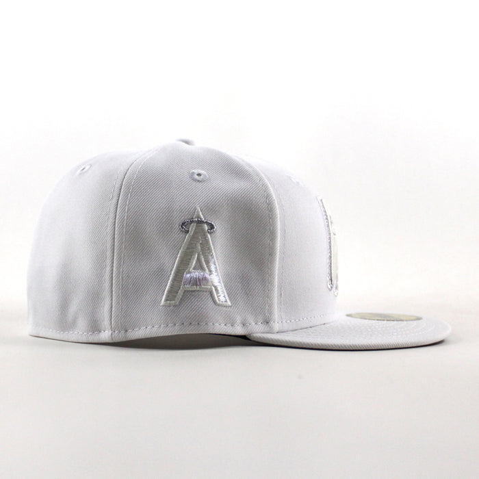 Anaheim Angels Angels Patch New Era 59Fifty Fitted Hat (Optic White Gray Under Brim)