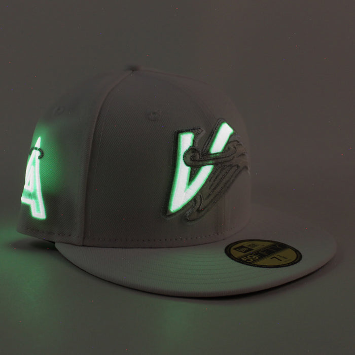 Anaheim Angels Angels Patch New Era 59Fifty Fitted Hat (Optic White Gray Under Brim)