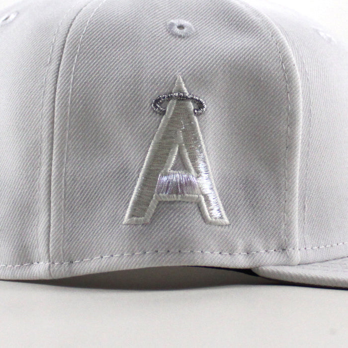 Anaheim Angels Angels Patch New Era 59Fifty Fitted Hat (Optic White Gray Under Brim)