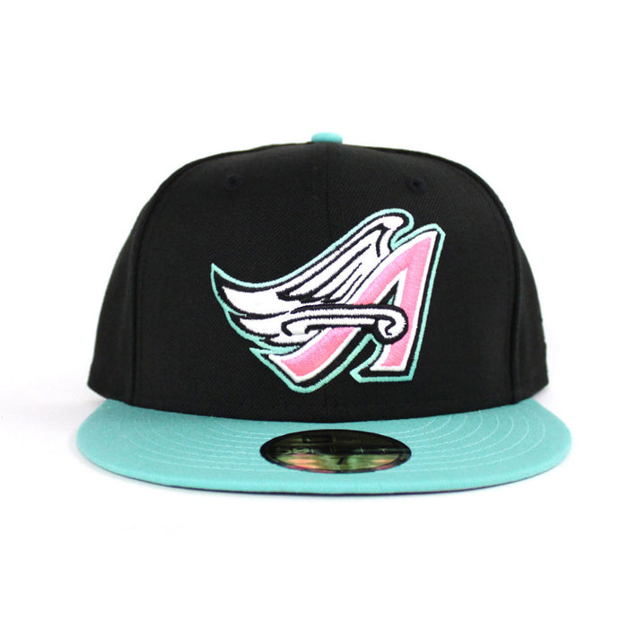 Anaheim Angels New Era 59Fifty Fitted Hat (Air Jordan 1 High Igloo Rust Pink Gray Under Brim)