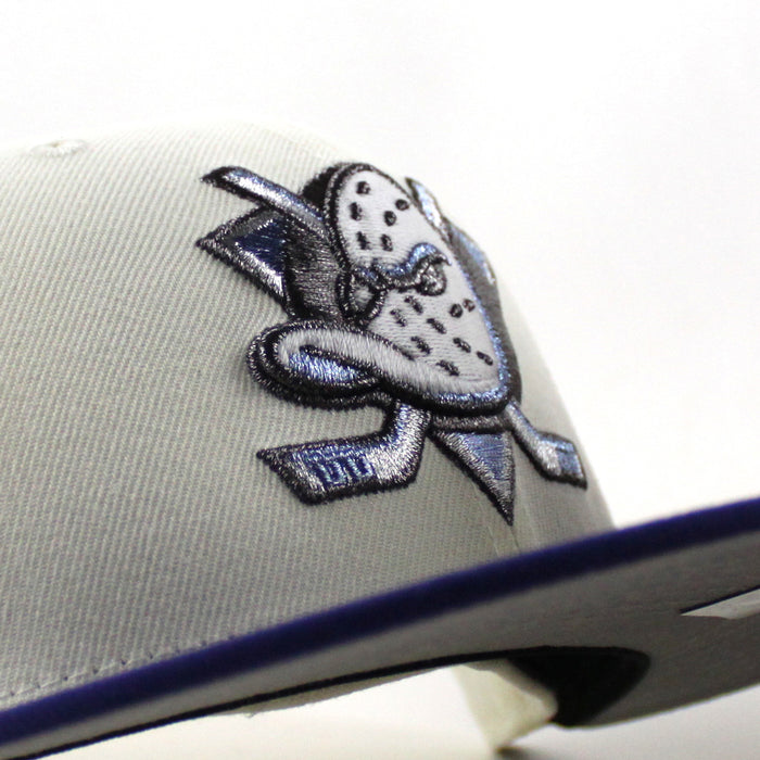 Anaheim Ducks A Mighty Decade New Era 59Fifty Fitted Hat (Chrome White Royal Blue Gray Under brim)