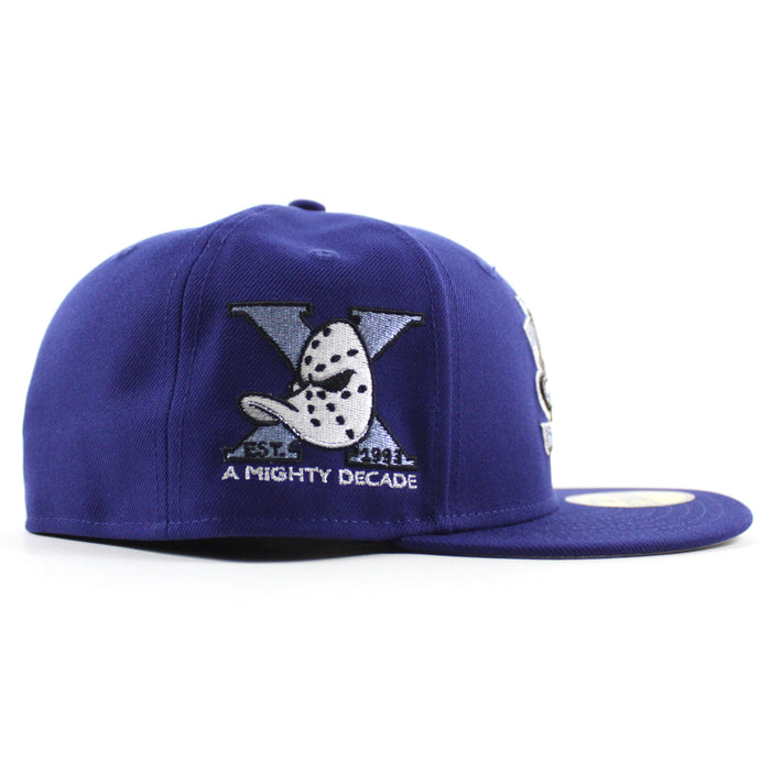 Anaheim Ducks A Mighty Decade New Era 59Fifty Fitted Hat (Royal Blue Gray Under brim)