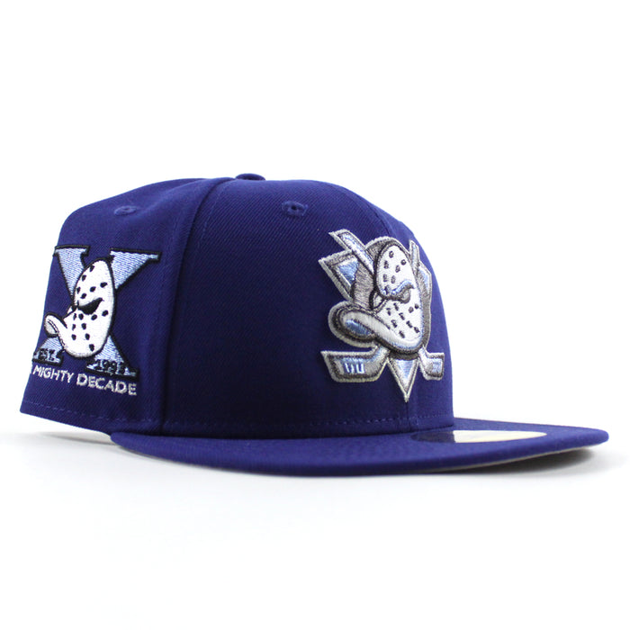 Anaheim Ducks A Mighty Decade New Era 59Fifty Fitted Hat (Royal Blue Gray Under brim)