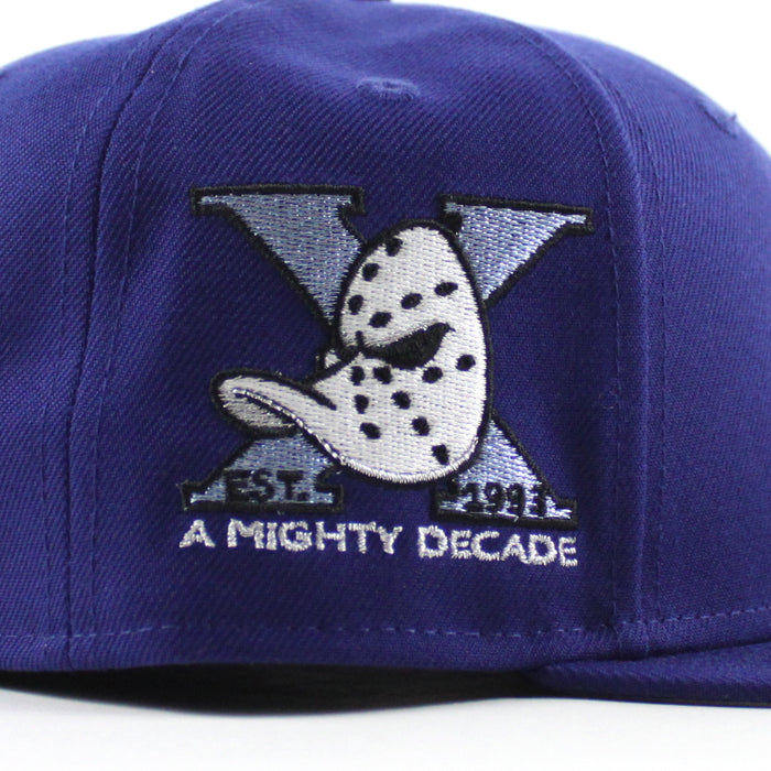 Anaheim Ducks A Mighty Decade New Era 59Fifty Fitted Hat (Royal Blue Gray Under brim)