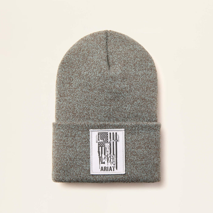 Ariat Men's American Outdoors Graphic Patch Beanie Hats & Caps Ariat Balsam Green OS