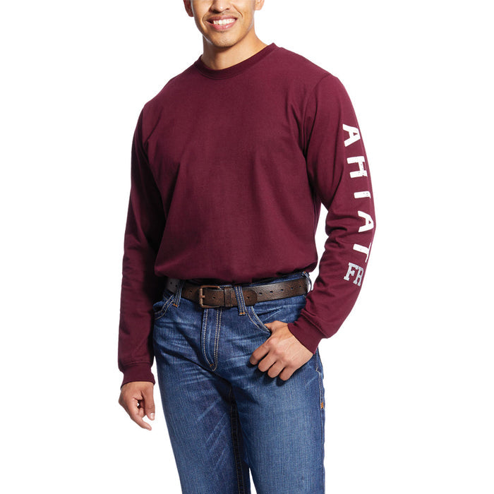 Ariat Men's Flame Resistant Roughneck Skull Graphic Long Sleeve T-Shirt_Malbec Long Sleeve T-Shirts Ariat