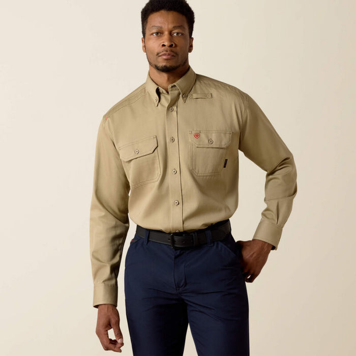 Ariat Men's FR Solid Button-Down Long Sleeve Safety Work Shirt Work Shirts Ariat