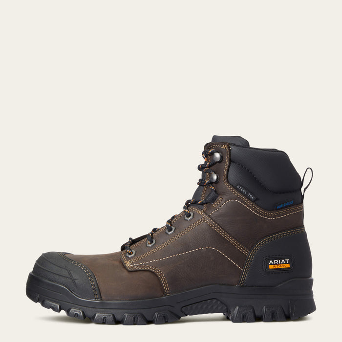 Ariat Men's Treadfast 6" EH Waterproof Steel Toe Work Boot Work Boots Ariat Dark Brown 10 2E