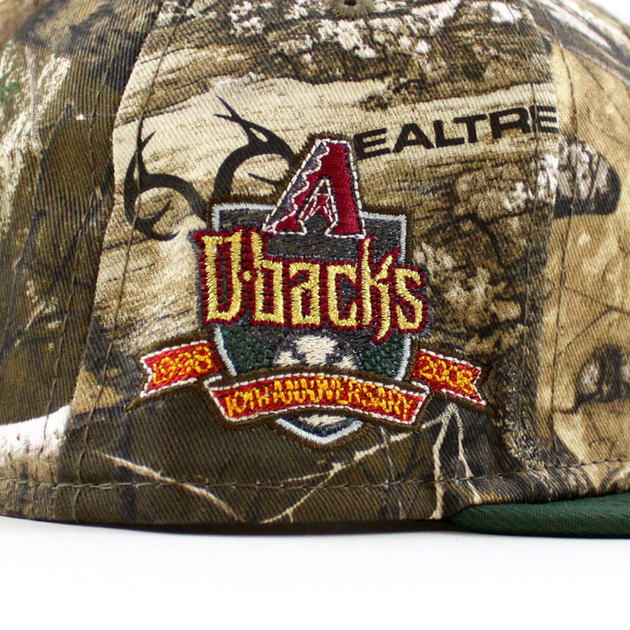 Arizona Diamondbacks 10TH ANNIVERSARY New Era 59Fifty Fitted Hat (Real Tree Camo Cilantro Green Green Under Brim)
