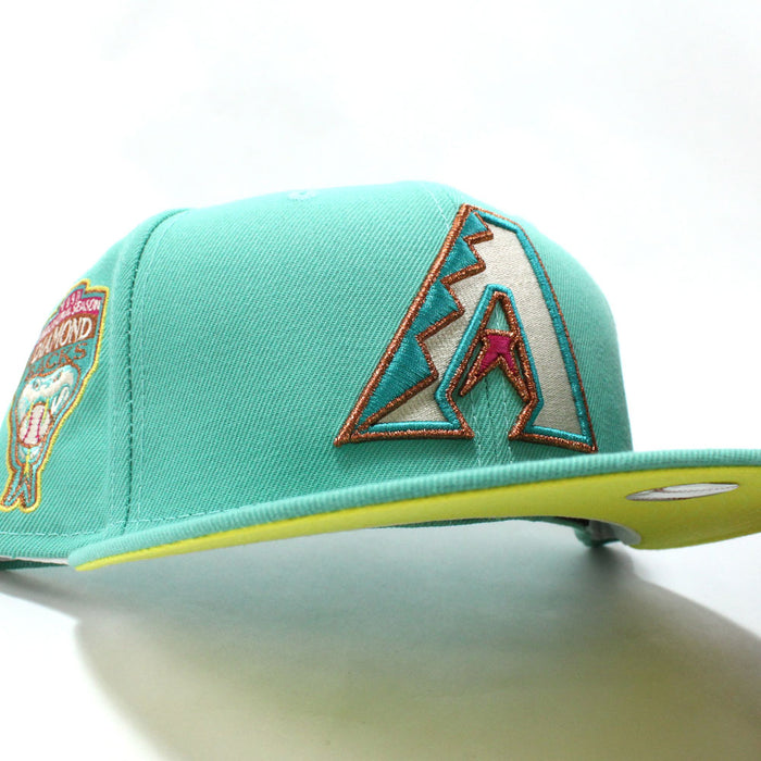 Arizona Diamondbacks 1998 INAUGURAL SEASON New Era 59Fifty Fitted Hat (Mint Yellow Under Brim)