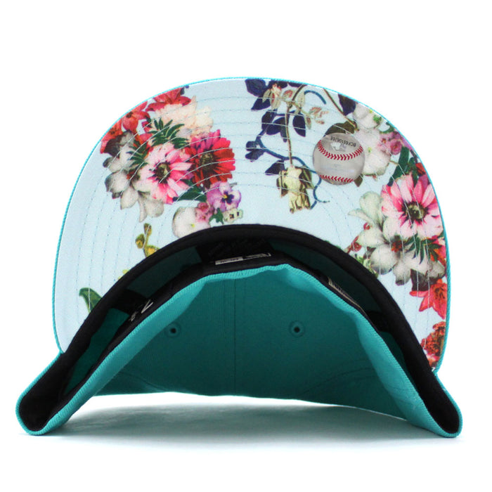 Arizona Diamondbacks 2001 World Series New Era 59Fifty Fitted Hat (D Logo Teal Floral Under Brim)
