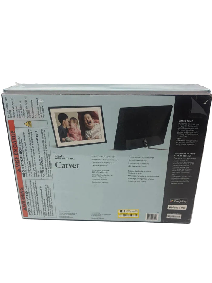 Aura Carver Mat WiFi Picture Frame Gravel *New