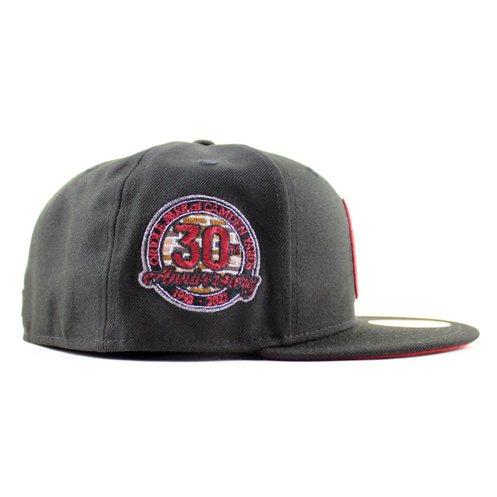 Baltimore Orioles 30th Anniversary 59Fifty New Era Fitted Hat (Black Scarlet Red Under Brim)