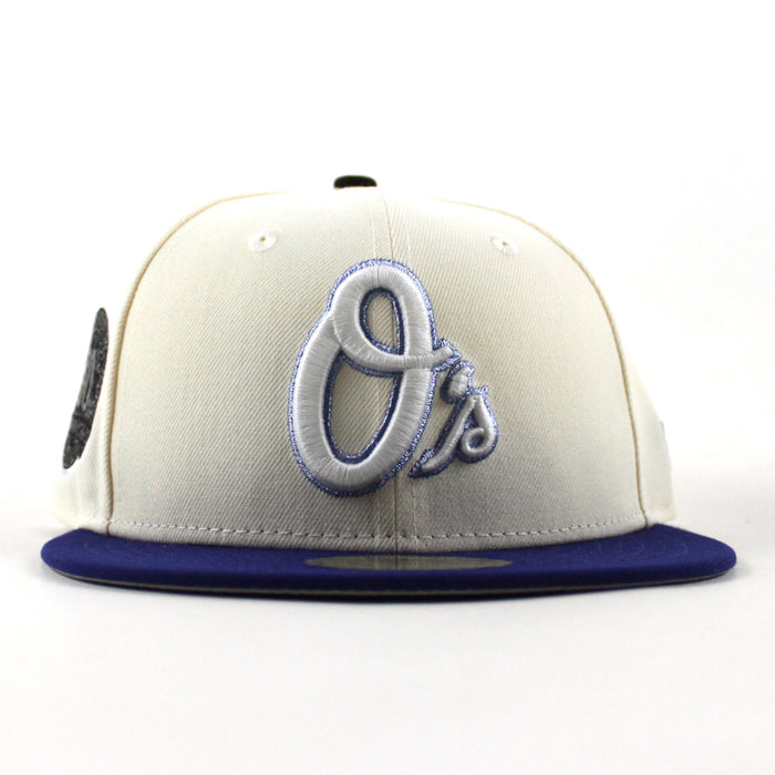 Baltimore Orioles 30th Anniversary 59Fifty New Era Fitted Hat (Chrome White Dark Royal Blue Gray Under Brim)