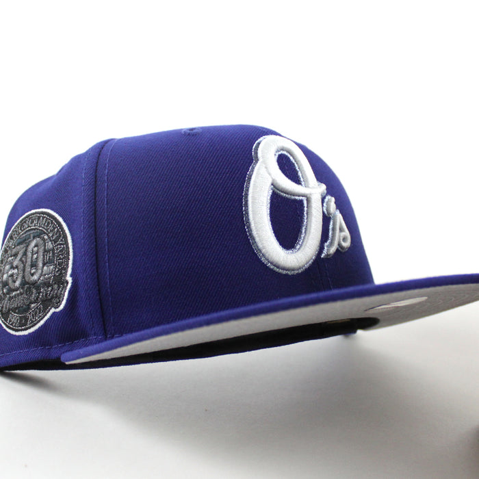 Baltimore Orioles 30th Anniversary 59Fifty New Era Fitted Hat (Dark Royal Blue Gray Under Brim)