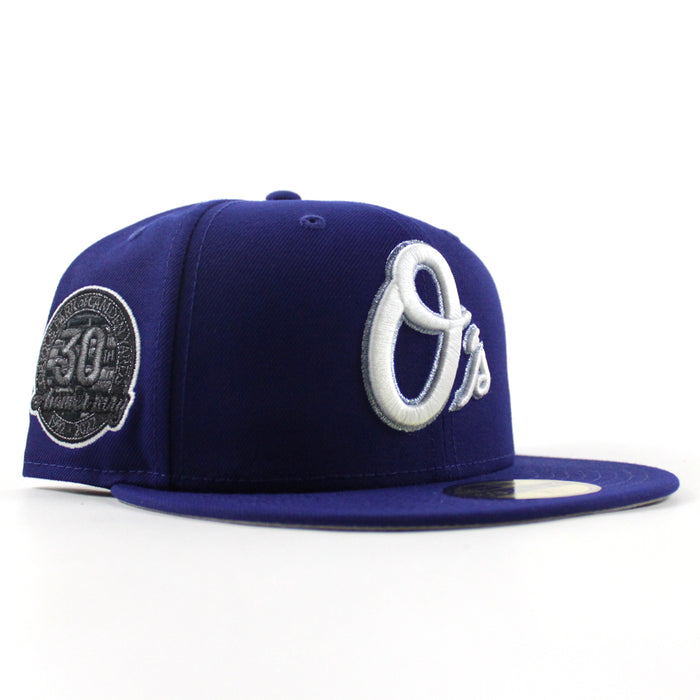 Baltimore Orioles 30th Anniversary 59Fifty New Era Fitted Hat (Dark Royal Blue Gray Under Brim)