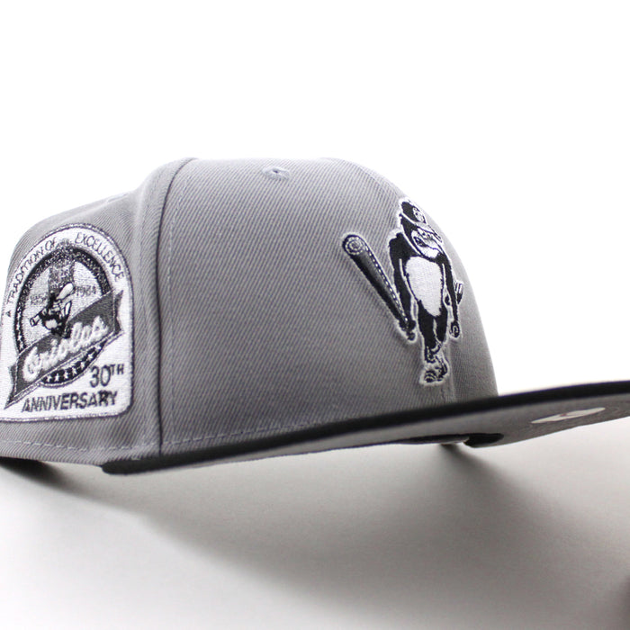 Baltimore Orioles 30th Anniversary 59Fifty New Era Fitted Hat (Gray Black Gray Under Brim)