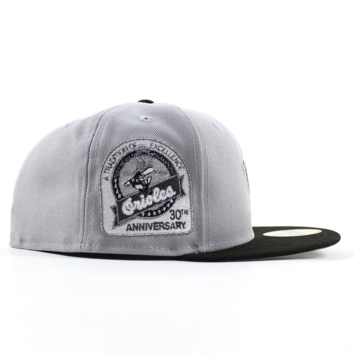Baltimore Orioles 30th Anniversary 59Fifty New Era Fitted Hat (Gray Black Gray Under Brim)