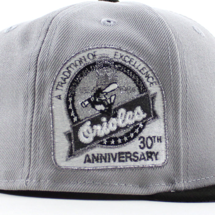 Baltimore Orioles 30th Anniversary 59Fifty New Era Fitted Hat (Gray Black Gray Under Brim)