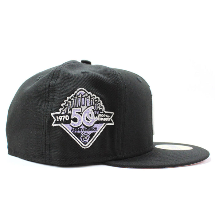 Baltimore Orioles 50TH Anniversary 59Fifty New Era Fitted Hat (GITD Black Pink Under Brim)