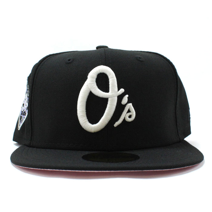 Baltimore Orioles 50TH Anniversary 59Fifty New Era Fitted Hat (GITD Black Pink Under Brim)