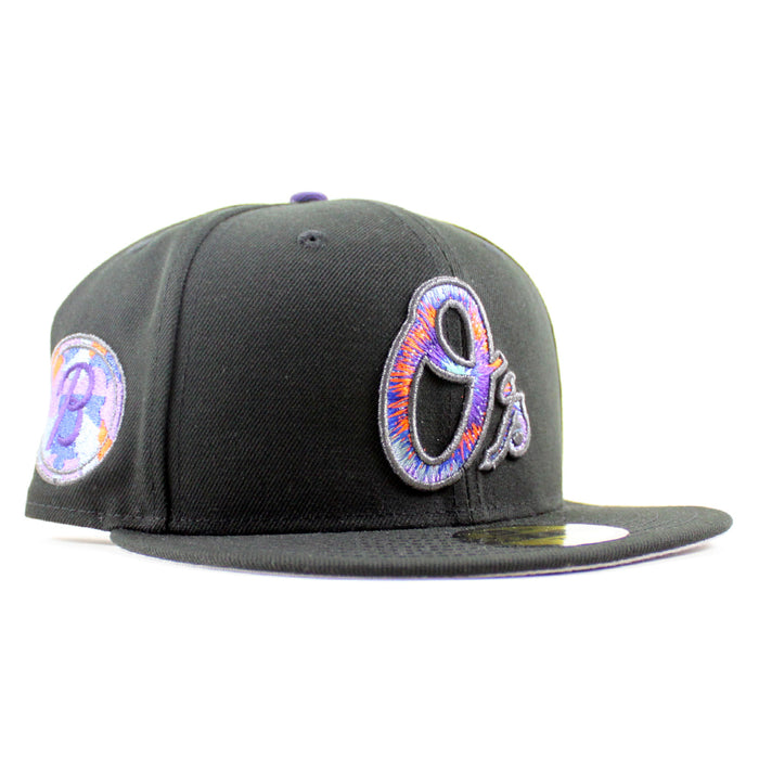 Baltimore Orioles B Patch 59Fifty New Era Fitted Hat (Black Gray Under Brim)