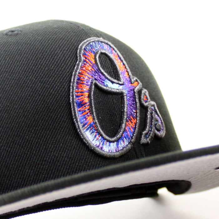 Baltimore Orioles B Patch 59Fifty New Era Fitted Hat (Black Gray Under Brim)
